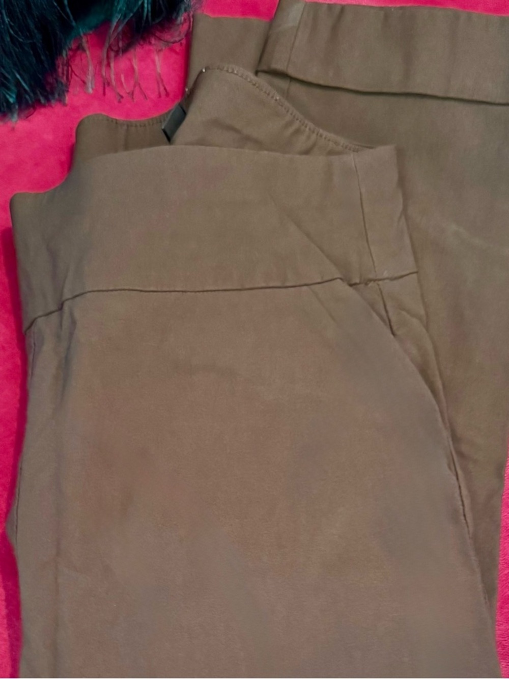7th Ave Brown Pull-On Straight Leg Ankle-Length Pants